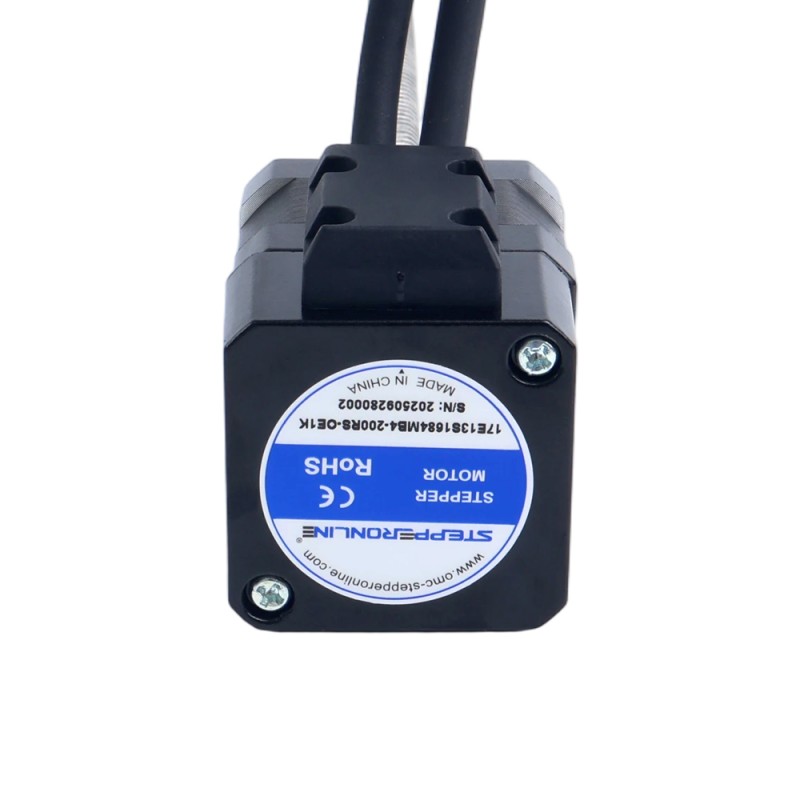 Nema 17 Externa Pila 34mm 1,68A Paso 8mm(0,31496") Longitud 200mm con Encoder Optico Incremental 1000PPR - 17E13S1684MB4-200RS-OE1K | StepperOnline