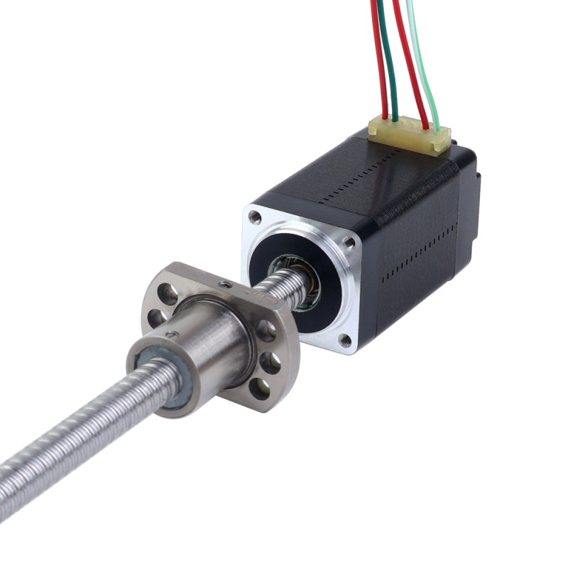 NEMA 8 Tornillo de bola externo Motor lineal 0.5A 38.2mm Cable de tornillo de pila 2mm(0.07874)
