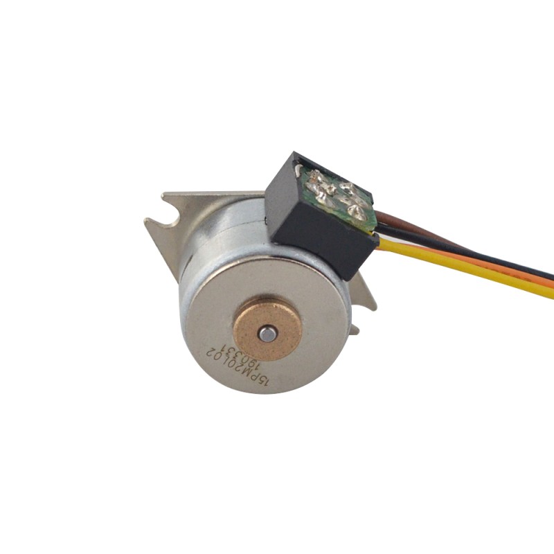 Φ15x12mm PM Motor paso a paso 18 grados 3.43mN.m(0.486oz.in) 0.4A 4 cables