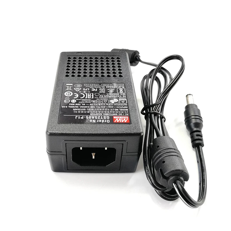 GST25A05-P1J MEANWELL 20W 5VDC 4.0A 115/230VACAC-DCAdaptador industrialVerde confiable