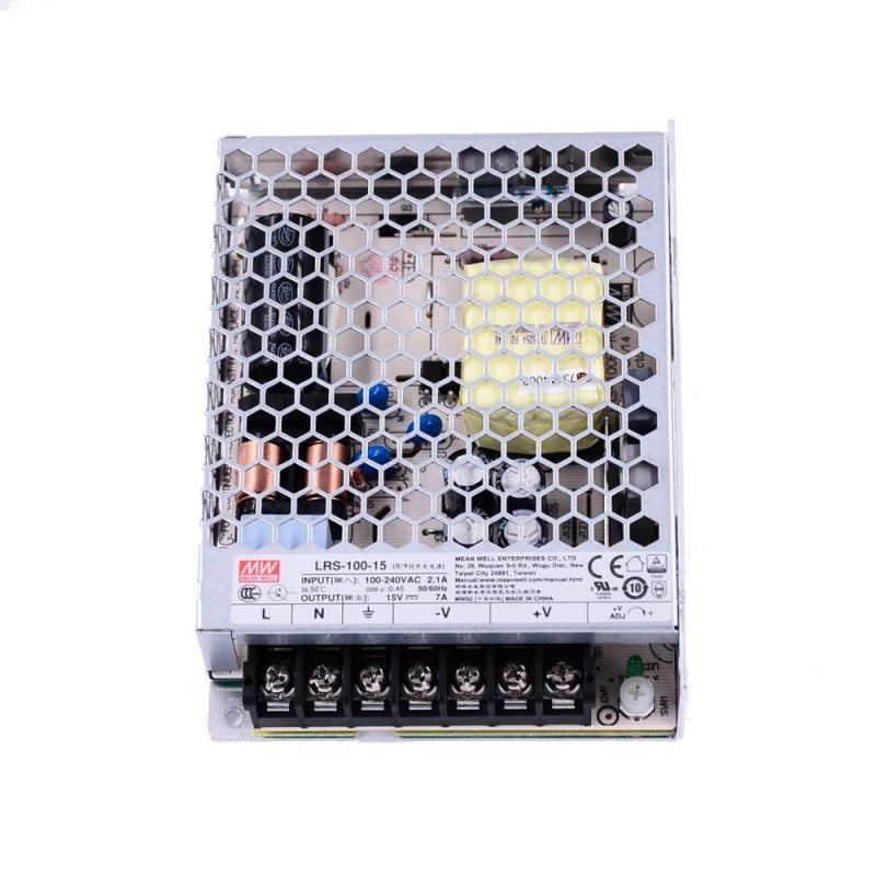 LRS-100-15 MEANWELL 105W 15VDC 7A 115/230VAC Fuente deAlimentación conmutada cerrada LRS-100-15 MEANWELL 105W 15VDC 7A 115/230VAC Fuente deAlimentación conmutada cerrada