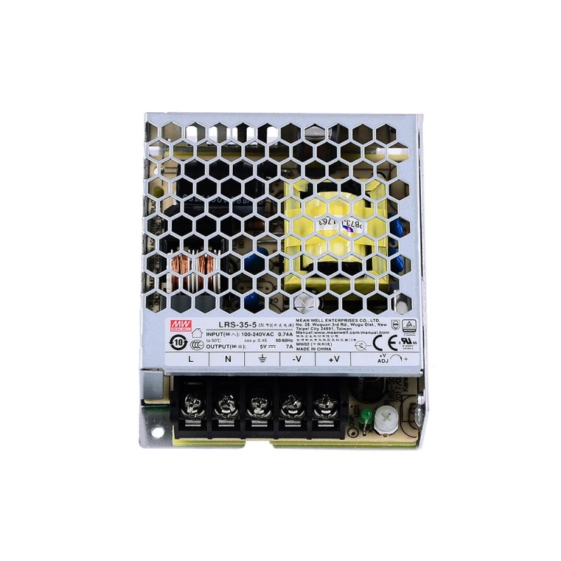 LRS-35-5 MEANWELL 35W 5VDC 7A 115/230VAC Fuente deAlimentación conmutada cerrada