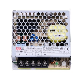 LRS-75-15 MEANWELL 75W 15VDC 5A 115/230VAC Fuente de Alimentación conmutada cerrada