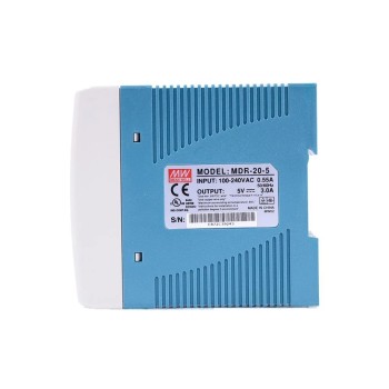 MDR-20-5 MEANWELL 20W 5VDC 3A 115/230VAC Fuente de Alimentación de carril DIN
