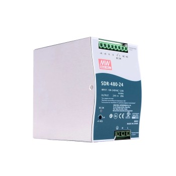SDR-480-24 MEANWELL 480W 24VDC 20A 115/230VAC Salida única Industrial DIN RAIL con función PFC