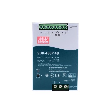 SDR-480P-48  480W 48VDC 10A 115/230VAC Salida única Industrial DIN RAIL con PFC y función paralela