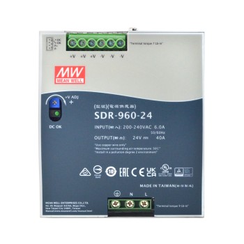 SDR-960-24 MEANWELL 960W 24VDC 40A 230VAC con función PFC Fuente de Alimentación de riel DIN