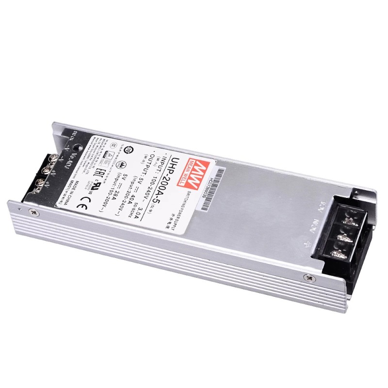 UHP-200A-5 MEANWELL 200W 5VDC 40A 115/230VAC Tipo delgado con fuente deAlimentación conmutada PFC