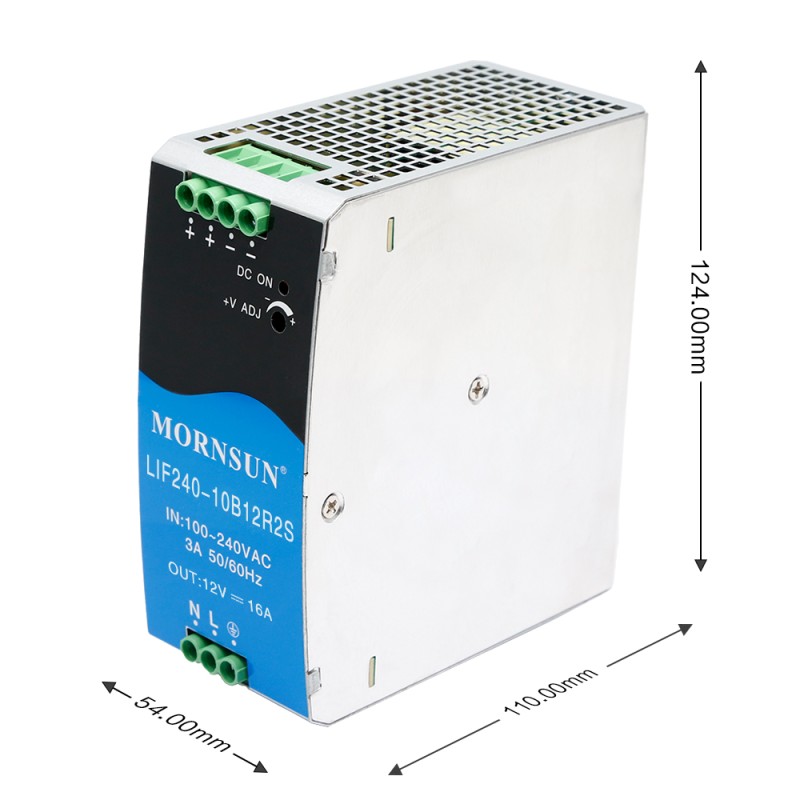 240W 24V 10.0A 85-264VAC/120-370VDC Carril DIN Fuente de alimentación conmutada con función PFC