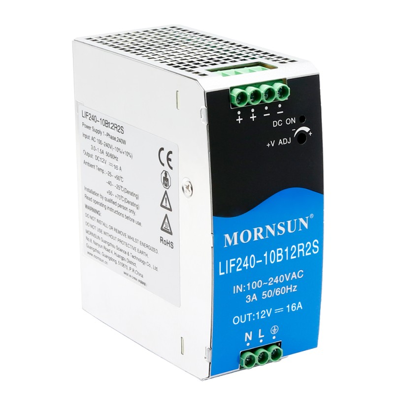 240W 24V 10.0A 85-264VAC/120-370VDC Carril DIN Fuente de alimentación conmutada con función PFC