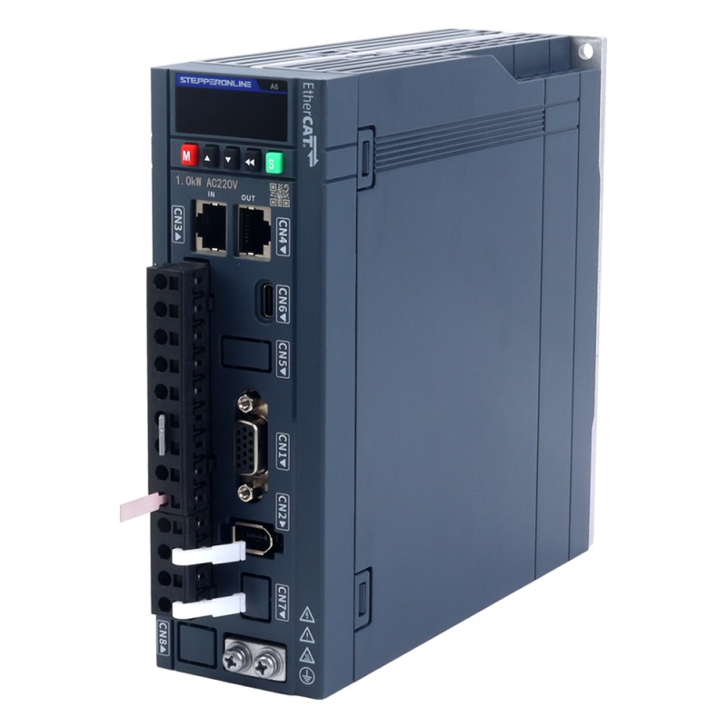 Kit de servomotor AC A6H Serie 850W EtherCAT 1500rpm 5,39Nm con freno codificador absoluto 17 bits IP67 - A6H-EC850H2B1-M17 | StepperOnline