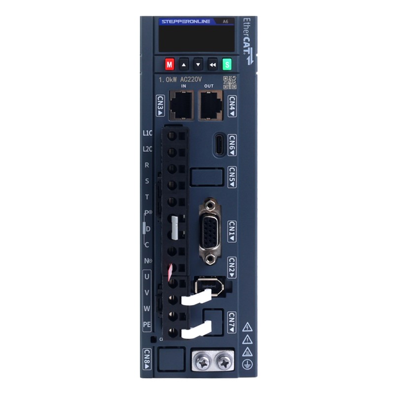 Kit de servomotor AC A6H Serie 850W EtherCAT 1500rpm 5,39Nm con freno codificador absoluto 17 bits IP67 - A6H-EC850H2B1-M17 | StepperOnline