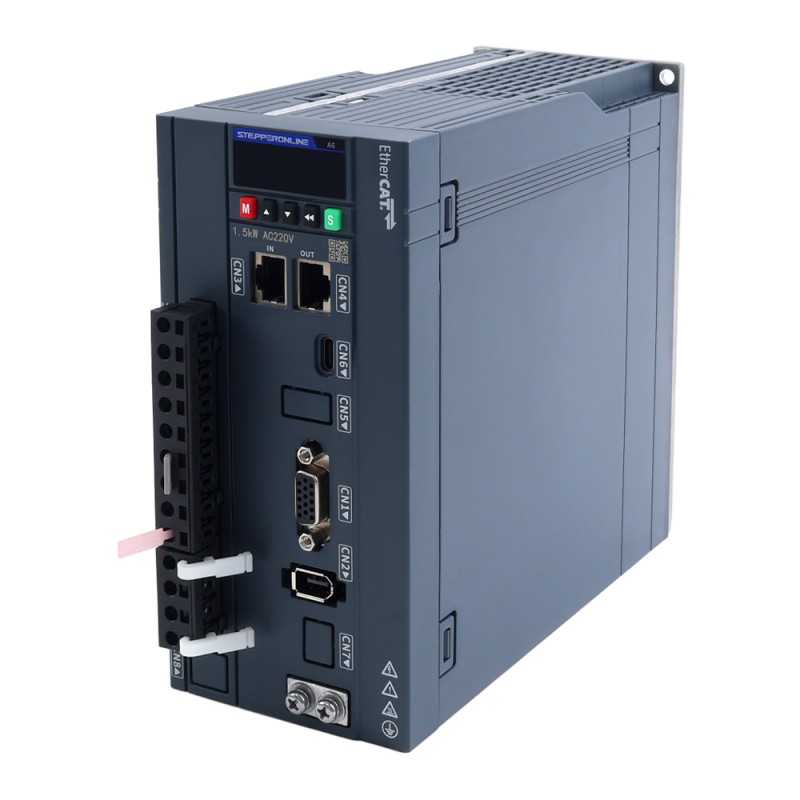 Kit de servomotor AC A6H Serie 1300W EtherCAT 1500rpm 8,34Nm codificador absoluto 17 bits IP67 - A6H-EC1300H2A1-M17 | StepperOnline