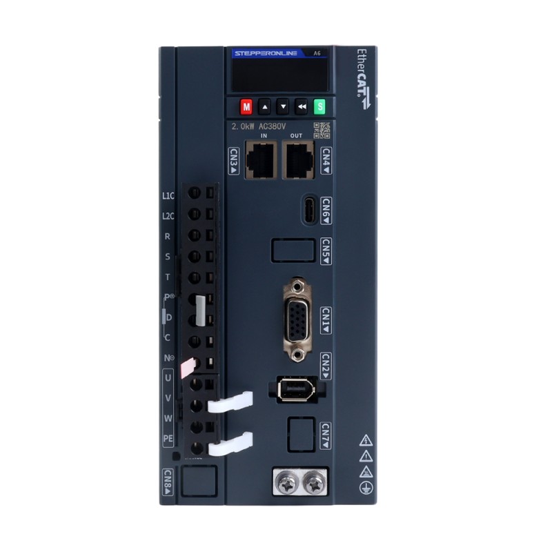 Kit de servomotor AC A6H Serie 1800W EtherCAT 1500rpm 11,50Nm codificador absoluto 17 bits IP67 - A6H-EC1800H3A1-M17 | StepperOnline
