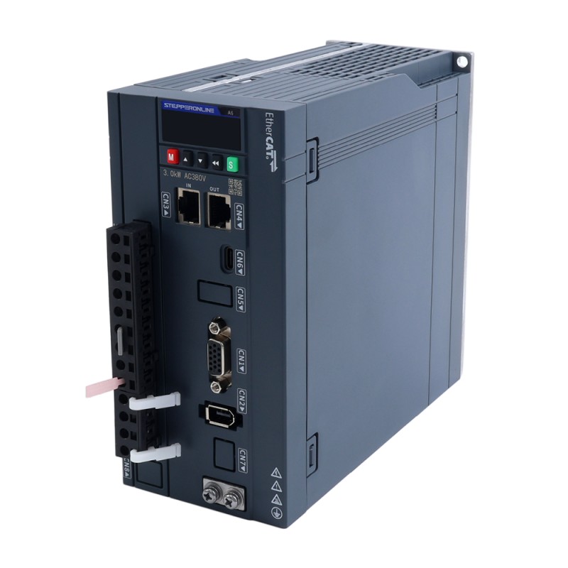Kit de servomotor AC A6H Serie 2900W EtherCAT 1500rpm 18,60Nm codificador absoluto 17 bits IP67 - A6H-EC2900H3A1-M17 | StepperOnline