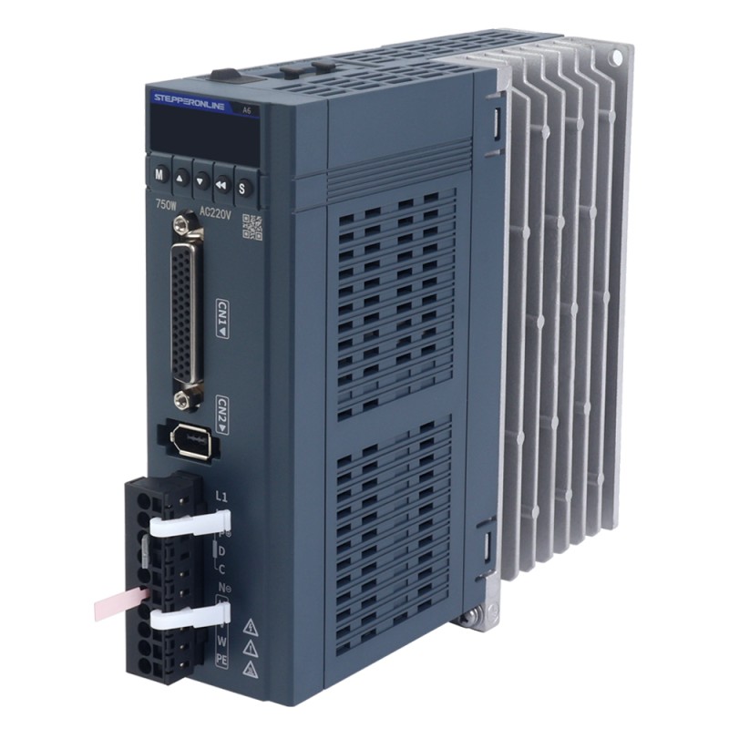 Kit de servomotor de CA serie A6, 750W, RS485, 3000rpm, 2,39Nm, codificador absoluto de 17 bits IP67 - A6-RS750H2A1-M17 | StepperOnline