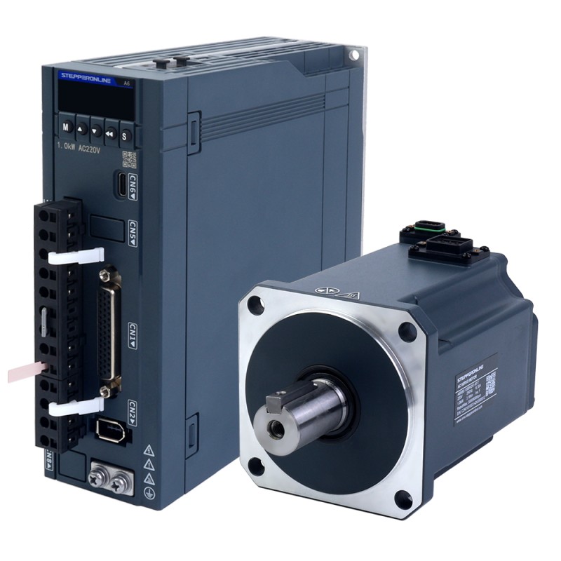 Kit de servomotor de CA serie A6, 1000W, RS485, 3000rpm, 3,18Nm, codificador absoluto de 17 bits IP67 - A6-RS1000H2A1-M17 | StepperOnline
