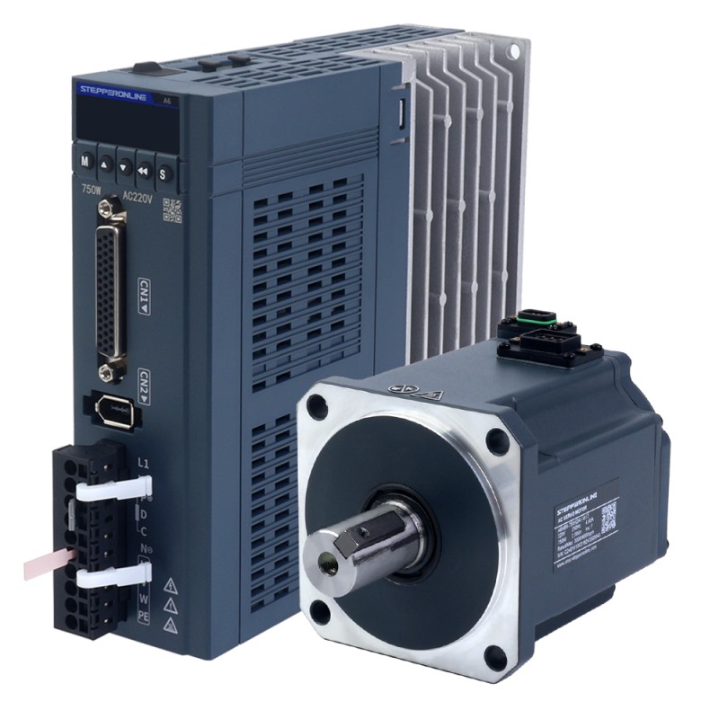 Kit de servomotor de CA serie A6, 750W, RS485, 3000rpm, 2,39Nm, codificador absoluto de 17 bits IP67 - A6-RS750H2A1-M17 | StepperOnline