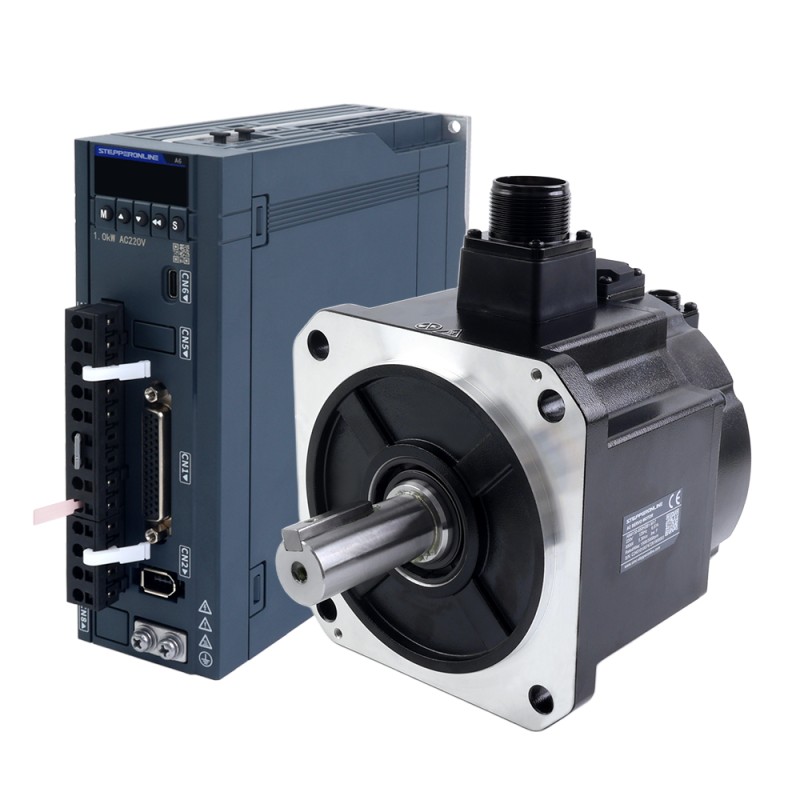Kit de servomotor AC A6H Serie 850W RS485 1500rpm 5,39Nm con freno codificador absoluto 17 bits IP67 - A6H-RS850H2B1-M17 | StepperOnline