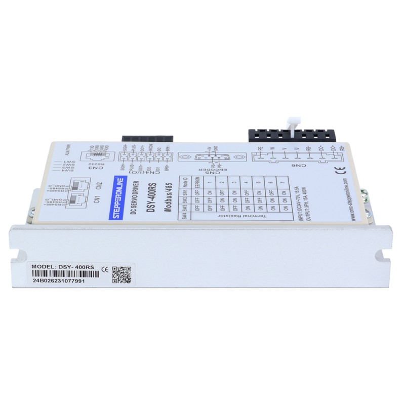 Servomotor de DC RS485 de 400W, serie DSY, 24-70VDC, 1,27Nm con freno, 3000rpm, codificador incremental de 17 bits, IP65 - DSY-RS400L2B2-M17S | StepperOnline