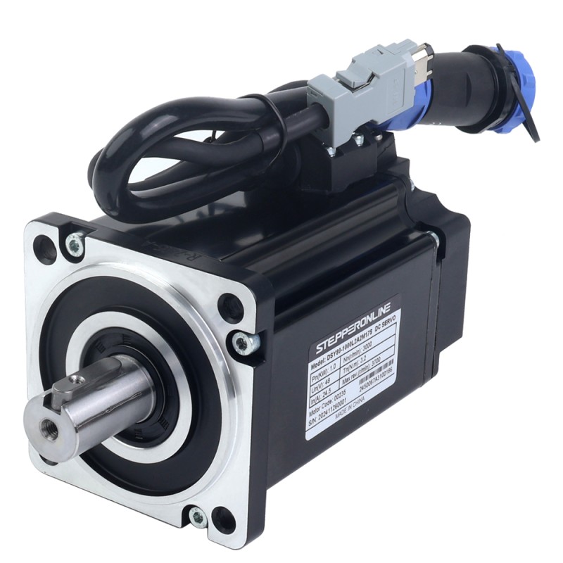 Servomotor de DC RS485 de 1000W, serie DSY, 24-70VDC, 3,20Nm, 3000rpm, codificador incremental de 17 bits, IP65 - DSY-RS1000L2A2-M17S | StepperOnline