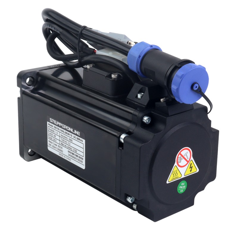 Servomotor de DC RS485 de 1000W, serie DSY, 24-70VDC, 3,20Nm con freno, 3000rpm, codificador incremental de 17 bits, IP65 - DSY-RS1000L2B2-M17S | StepperOnline