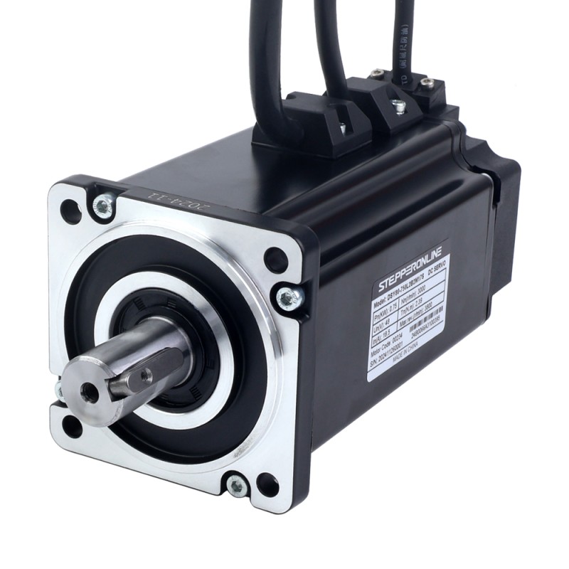 Servomotor de DC RS485 de 750W, serie DSY, 24-70VDC, 2,39Nm con freno, 3000rpm, codificador incremental de 17 bits, IP65 - DSY-RS750L2B2-M17S | StepperOnline