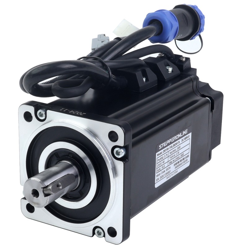 Servomotor de DC RS485 de 750W, serie DSY, 24-70VDC, 2,39Nm con freno, 3000rpm, codificador incremental de 17 bits, IP65 - DSY-RS750L2B2-M17S | StepperOnline