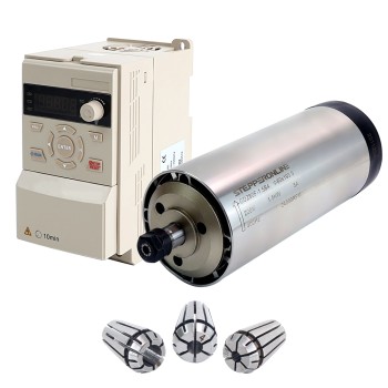 Motor de husillo refrigerado por aire 220V 1.5KW  Φ80x193.5mm y kit accionamiento de frecuencia variable 2HP 1.5KW 7.0A