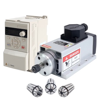 Motor de husillo refrigerado por aire 220V 1.5KW 80x73x175.5mm y kit accionamiento de frecuencia Variable 2HP 1.5KW 7.0A