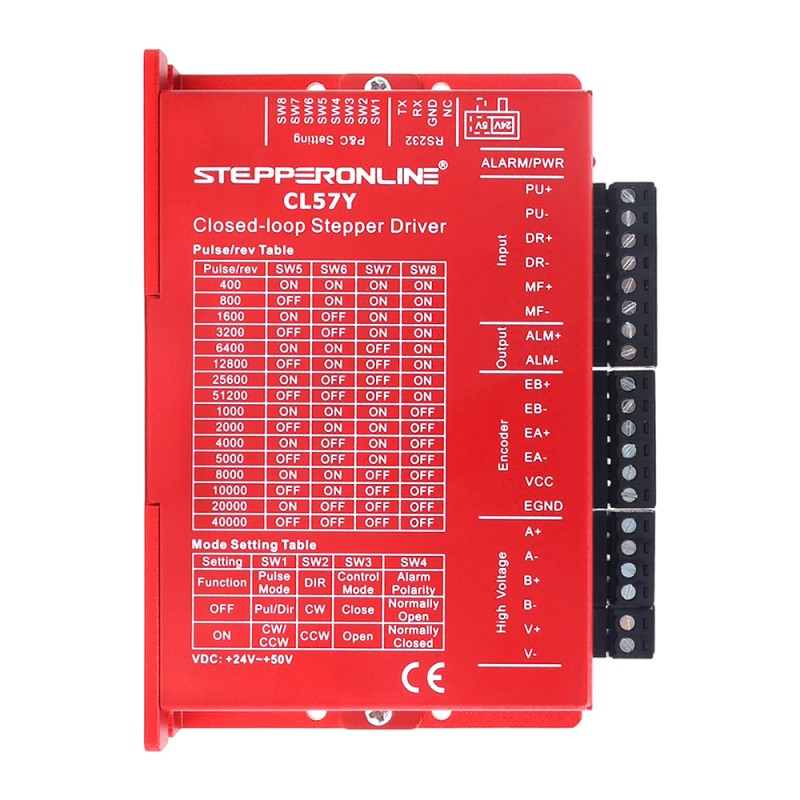 Usado - Driver de Pasos de Circuito Cerrado Serie Y V2.0 0-7,0A 24-50VDC para Motor Paso a Paso Nema 17, 23, 24 - CL57Y-V20-USED | StepperOnline