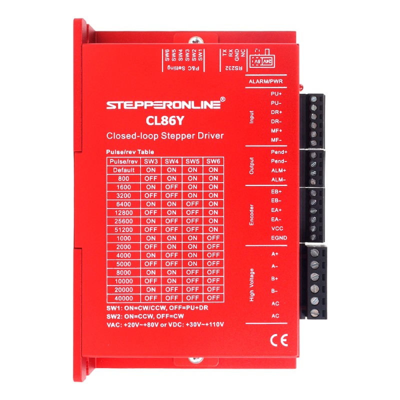 Y Series Controlador para motor paso a paso Closed Loop V2.0 0-8,5A 20-80VAC/30-110VDC para motor paso a paso Nema 34 - CL86Y-V20 | StepperOnline