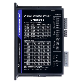 Controlador paso a paso digital serie TE 2,4-7,2A 20-80VAC/30-100VDC para motor Nema 34
