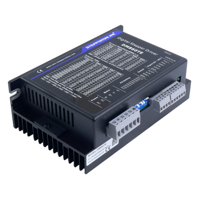 Controlador paso a paso digital serie TE 2,4-7,2A 20-80VAC/30-100VDC para motor Nema 34 - DM860TE | StepperOnline