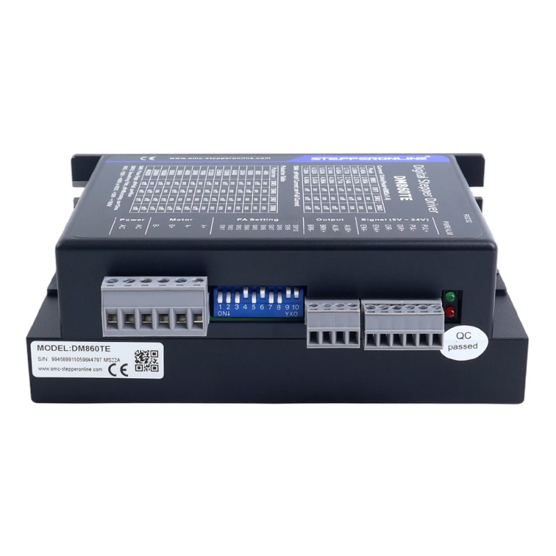 Controlador paso a paso digital serie TE 2,4-7,2A 20-80VAC/30-100VDC para motor Nema 34 - DM860TE | StepperOnline