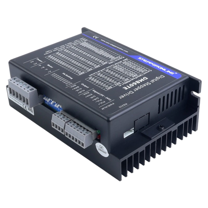 Controlador paso a paso digital serie TE 2,4-7,2A 20-80VAC/30-100VDC para motor Nema 34 - DM860TE | StepperOnline