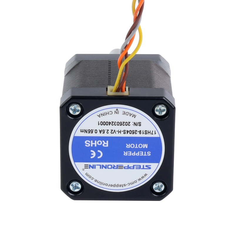 Nema 17 Motor paso a paso de alta temperatura 55Ncm(77,93oz.in) 55mm Φ8mm aislamiento de eje redondo clase H 180C - 17HS19-2504S-H-V2 | StepperOnline