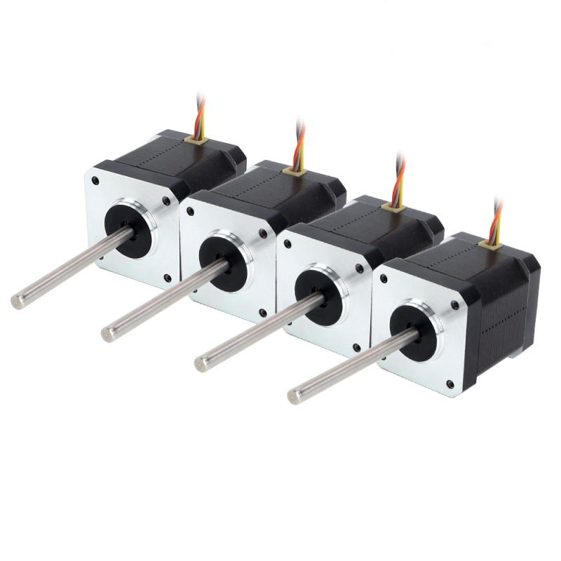 4pcs Nema 17 Motor paso a paso de alta temperatura 55Ncm (77,93oz.in) 55mm aislamiento de eje redondo clase H 180C - 4-17HS19-2504S-H-V1 | StepperOnline