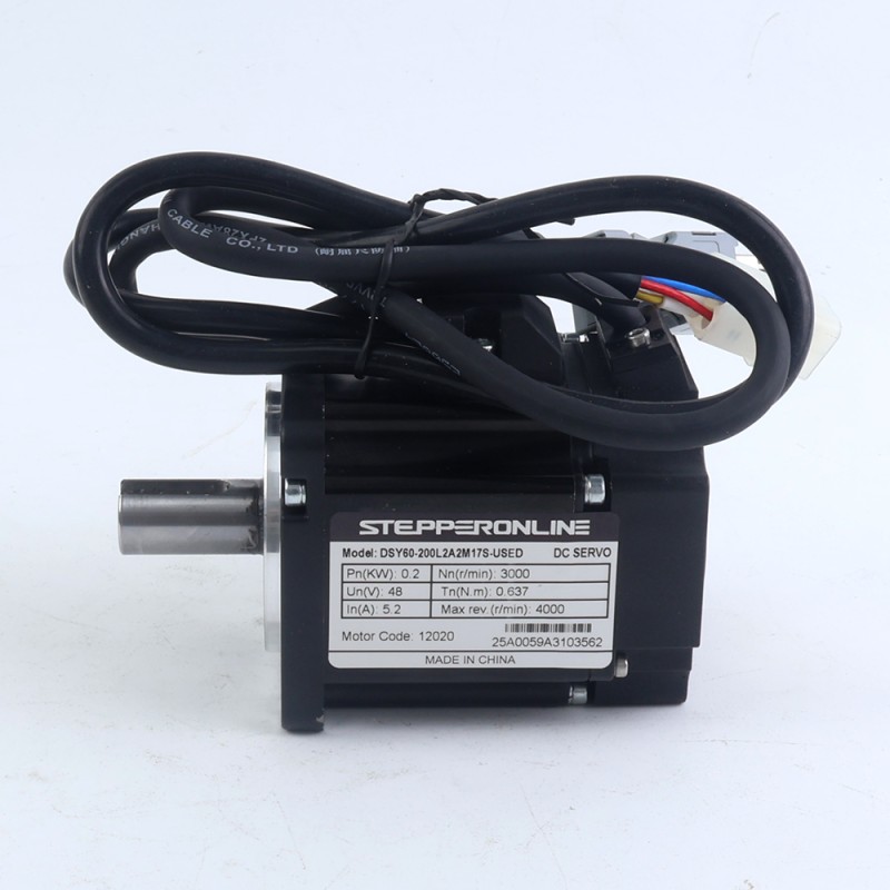 Servomotor deDC RS485 de 200W, serie DSY, 24-70VDC, 0,637Nm, 3000rpm, codificador incremental de 17 bits, IP65 - DSY-RS200L2A2-M17S | StepperOnline