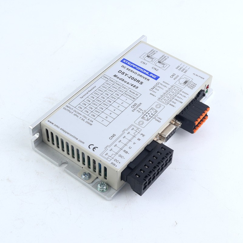 Servomotor deDC RS485 de 200W, serie DSY, 24-70VDC, 0,637Nm, 3000rpm, codificador incremental de 17 bits, IP65 - DSY-RS200L2A2-M17S | StepperOnline