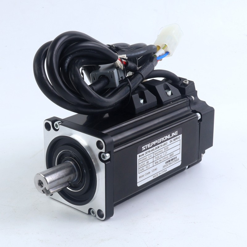 Servomotor de DC RS485 de 400W, serie DSY, 24-70VDC, 1,27Nm con freno, 3000rpm, codificador incremental de 17 bits, IP65 - DSY-RS400L2B2-M17S | StepperOnline